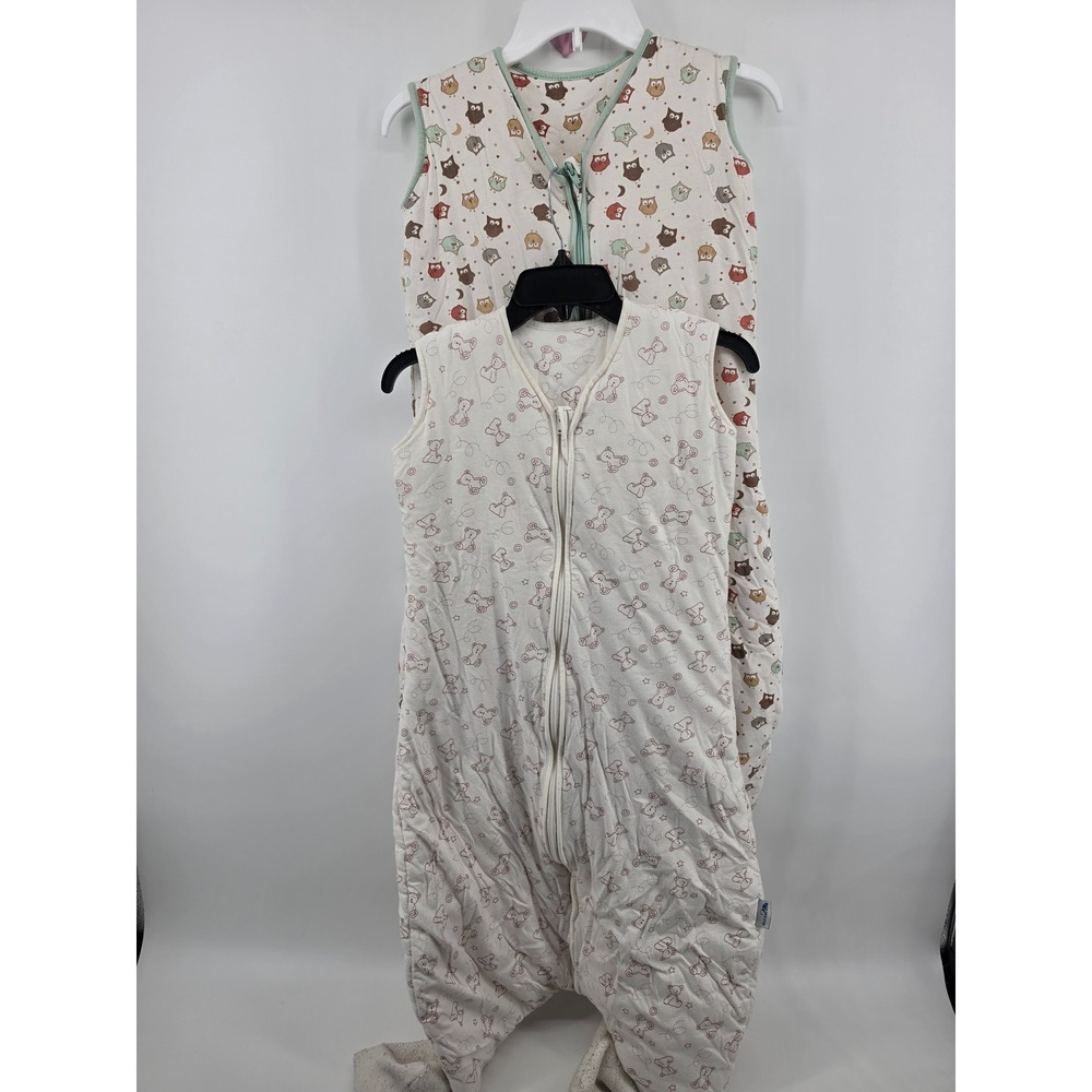 Set of 2 SlumberSafe Cotton Sleeping Bag with Feet Owl Bear Print 3-4 Years